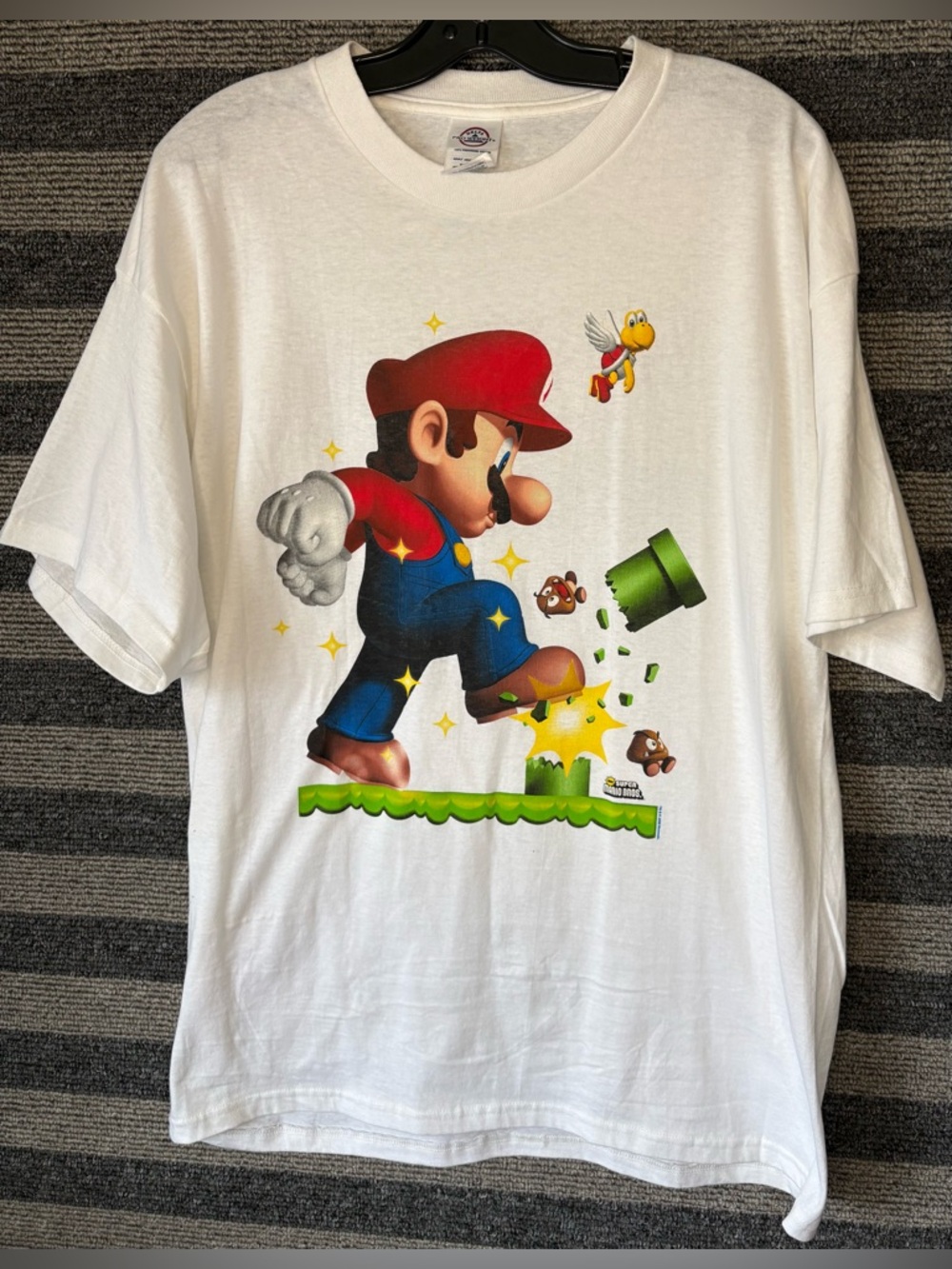 2008 Nintendo Super Mario Bros. White Video Game T-Shirt Men’s XL EUC